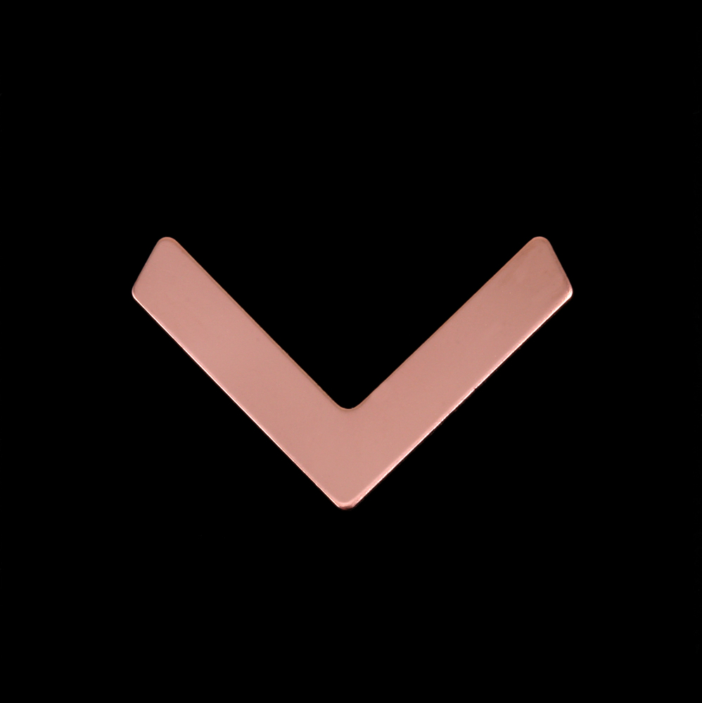 Metal Stamping Blanks Rose Gold Filled Medium Chevron 24.5mm x 16mm, 24g